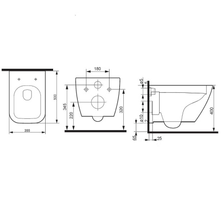 унитаз подвесной безободковый am.pm spirit v2.0 square c701701sc, с сиденьем микролифт, цвет белый.