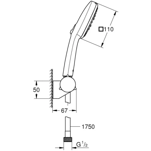 душевой набор grohe tempesta cube 27584003