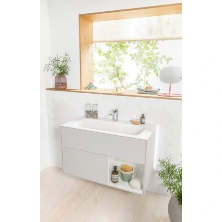 раковина villeroy & boch finion 4164abr1 накладная, 100x50 см, альпийский белый с покрытием ceramicplus