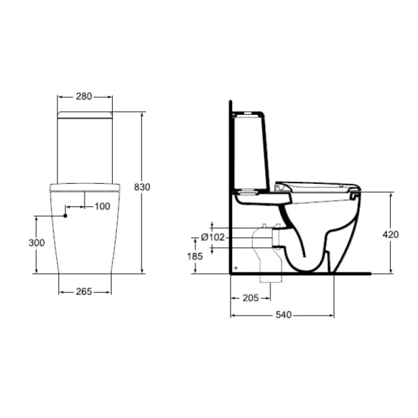 чаша напольного унитаза с сиденьем микролифт ideal standard ventuno t321501