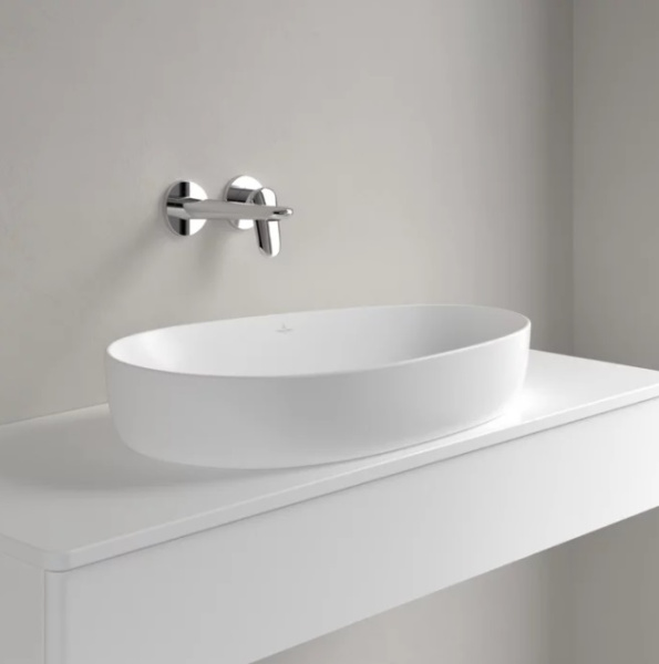 раковина накладная 65 см villeroy & boch antao 4a7465rw, ceramicplus, цвет stone white