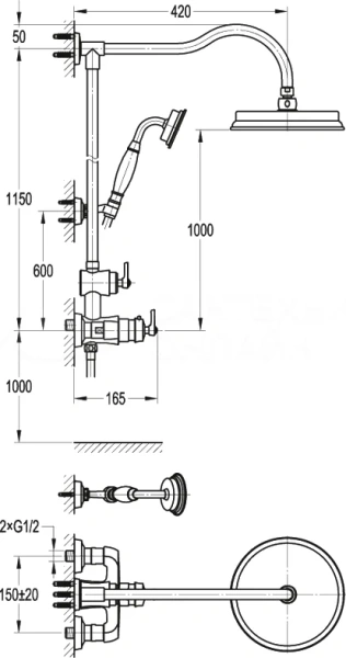 душевая система cezares liberty-f-cd-t-01