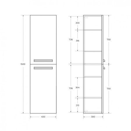 ручка для пенала черный 1 шт cezares eco rs155hcp.4/160-nero