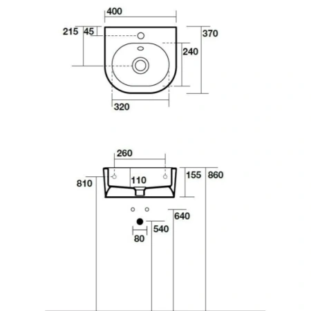 раковина kerasan flo 314901 подвесная, 40x37 см, цвет: белый