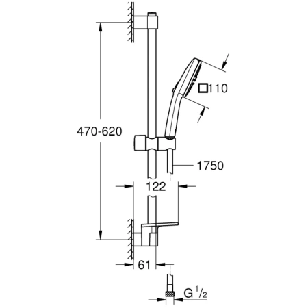 душевой гарнитур grohe tempesta cube 26907003