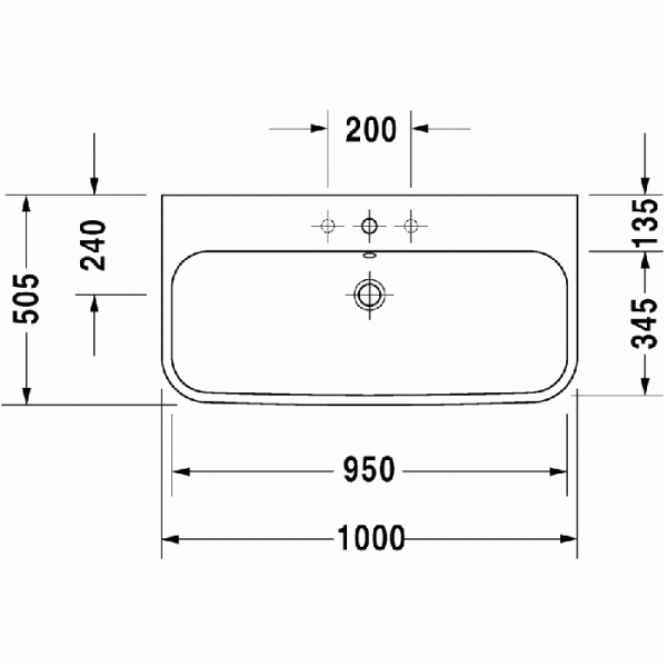 раковина полувстраиваемая duravit happy d.2 2318100027