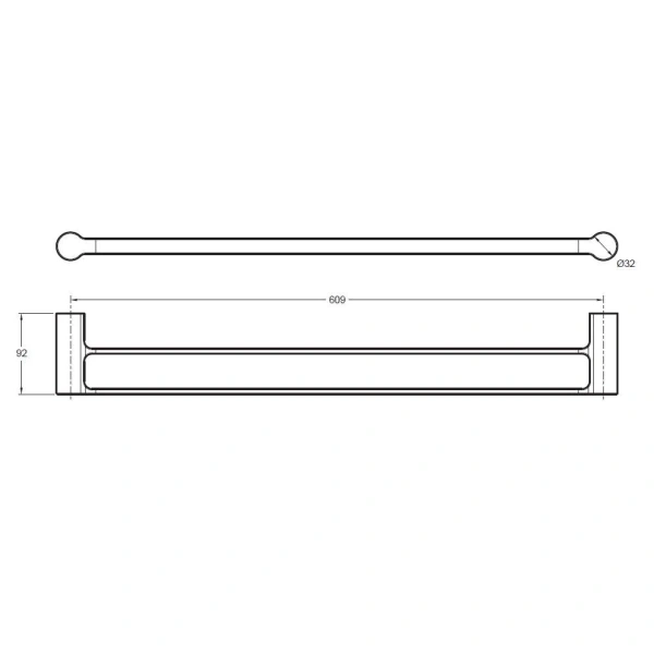 Полотенцедержатель Jacob Delafon Singulier, двойной цвет хром, 15206D-CP, 60.9 см