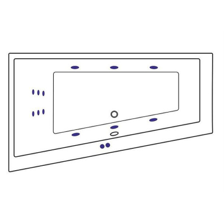 акриловая ванна excellent sfera 170x100 см, левосторонняя, "line" цвет хром