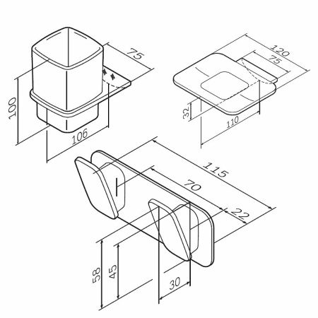 набор аксессуаров для ванной am.pm inspire v2.0 ak50b0703w хром