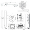 душевая система aquame арт.aqm8401mb, внутренняя часть в комплекте, с термостатом, цвет матовый черный.