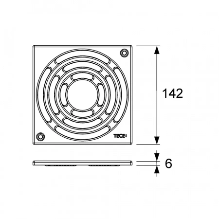 решетка tece tecedrainpoint s 3665001: квадратная, нержавеющая сталь, с фиксаторами, 15x15 см, полированная поверхность