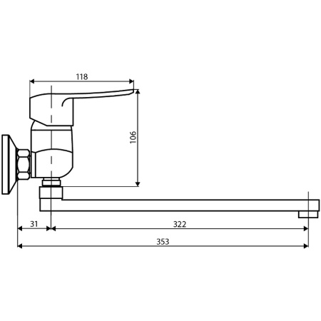 смеситель для ванны dorff ultra d5095000 универсальный хром