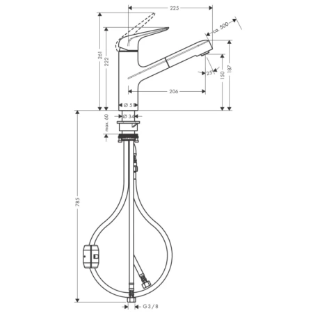 смеситель для кухни hansgrohe focus m42 71814800