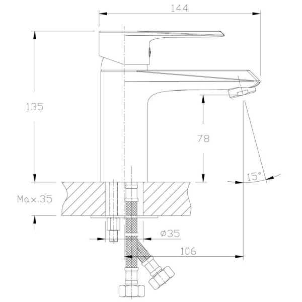 смеситель для раковины rossinka rs28-11