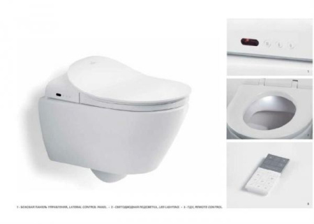 крышка-биде villeroy&boch viclean-l v02el401 альпийский белый с микролифтом