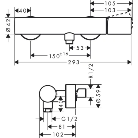 смеситель для душа axor uno 45600000