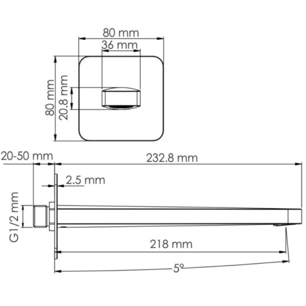 излив для ванны 218 мм wasserkraft asphe a289