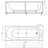 акриловая ванна aquatek оберон 180х80 obr180-0000009 без гидромассажа с фронтальной панелью с каркасом (разборный) со слив-переливом (справа)