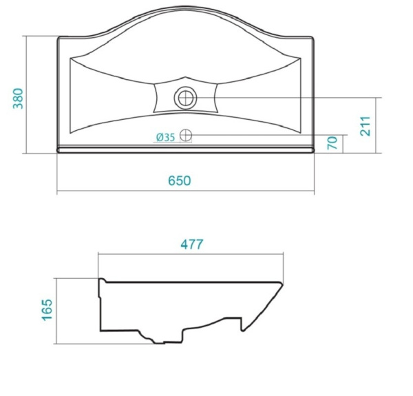 раковина накладная jorno беверли 65 см 1.wh30.2.501