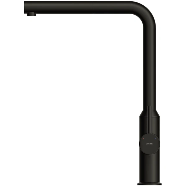 смеситель для кухни cersanit flavis a68247 с выдвижным изливом, черный матовый