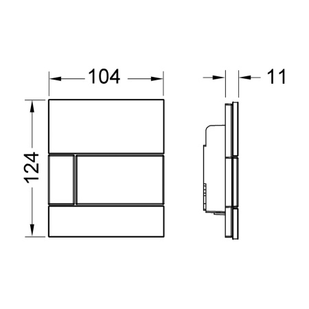 кнопка для инсталляции tece square urinal 9242802 белое стекло, цвет хром