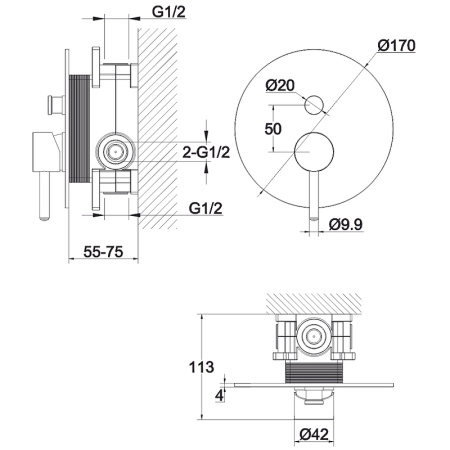 смеситель для душа whitecross y gold y1235gl золото