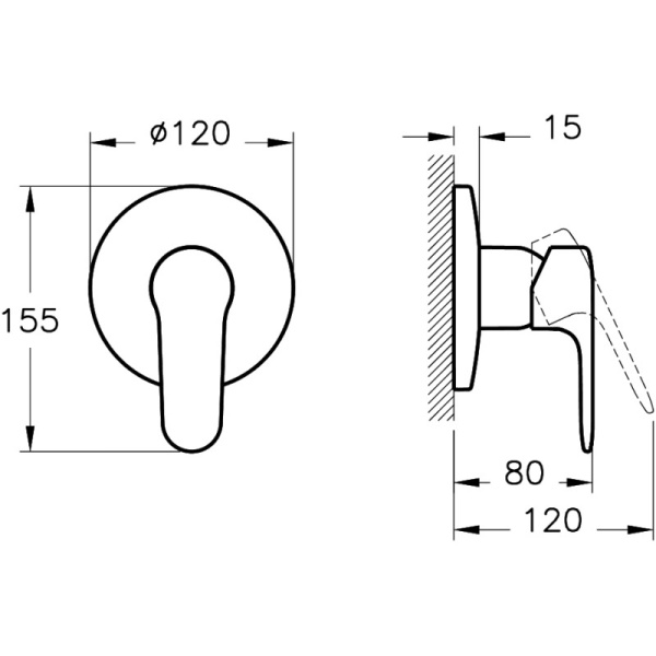 смеситель для душа vitra root round a42728exp