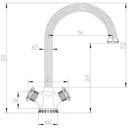 смеситель для кухни zorg antic a 2005k-br