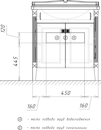 тумба с раковиной comforty палермо 80
