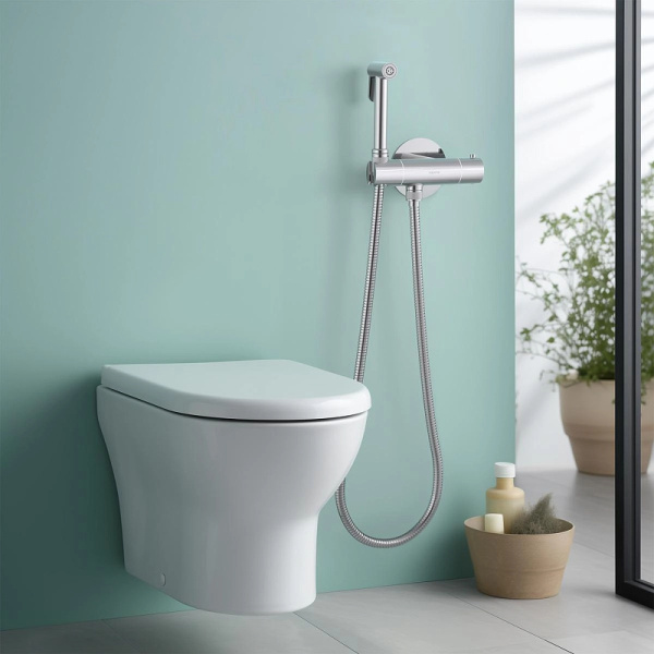 гигиенический душ со смесителем aquatek оберон aq1027cr с термостатом хром