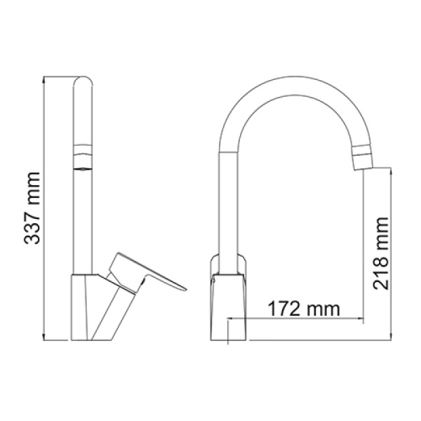 смеситель для кухни wasserkraft leine 3507 цвет хром