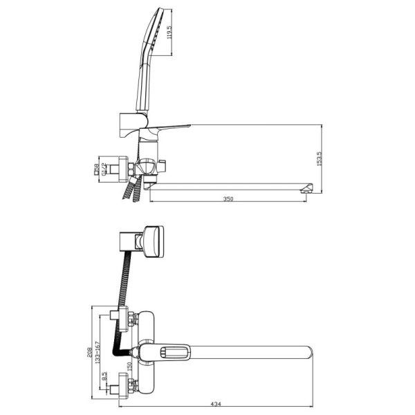 смеситель для ванны rossinka rs46 rs46-32