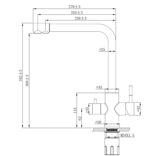 смеситель для кухни esko k24 (k24)