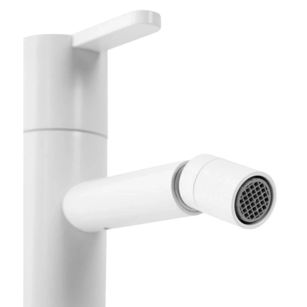 смеситель cezares leaf leaf-bsm-bio для биде, с донным клапаном, белый матовый