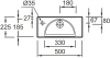 раковина накладная jacob delafon odeon rive gauche 50 l ego112-55-00, цвет белый