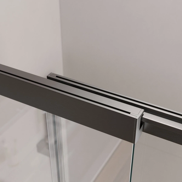 шторка для ванны cezares slider slider-vf-11-90/150-c-gm 89 см, профиль оружейная сталь матовый, стекло прозрачное