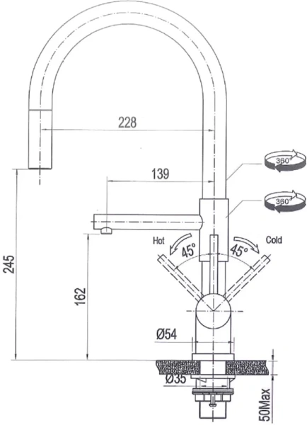 смеситель для кухни seaman eco venice ssn-1069 steel satin