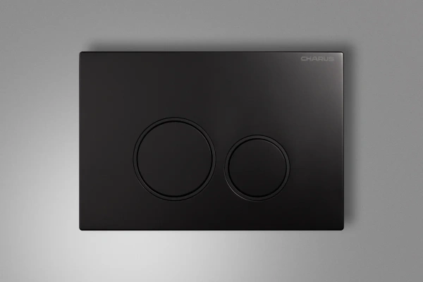 клавиша для инсталляции charus spazio fp.330.dw.02 для унитаза, пластик, черный матовый