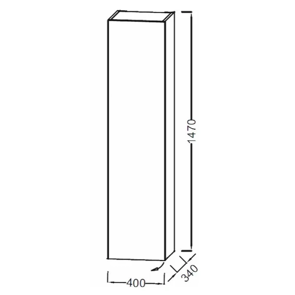 шкаф пенал jacob delafon 40 l eb1850g-g1c подвесной белый глянцевый 345044