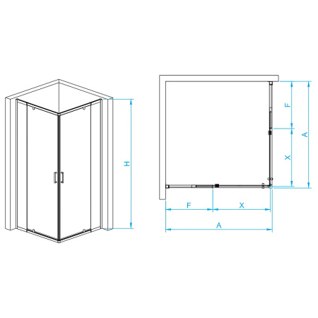 душевой уголок rgw passage pa-038b 90x90 350803899-14 профиль черный стекло прозрачное