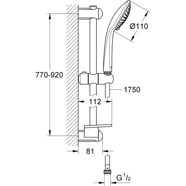 душевой гарнитур grohe euphoria 27227001