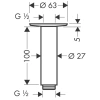 потолочный кронштейн 100 мм hansgrohe raindance 27479990
