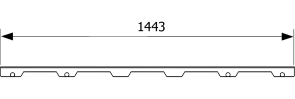 решетка tece tecedrainline "steel ii" 601582: прямая, нержавеющая сталь, 150 см, глянец