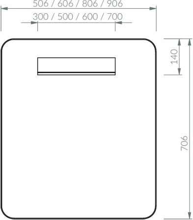 Зеркало 50,6х70,6 см черный Ravak Strip I X000001569