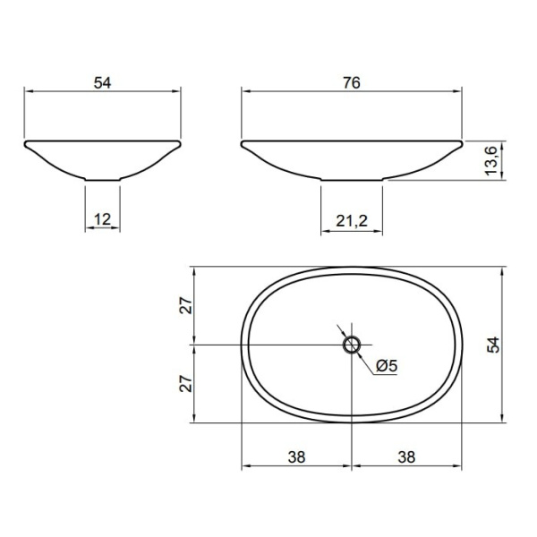 раковина накладная antonio lupi rim 76 см rim76 bianco_cr белый