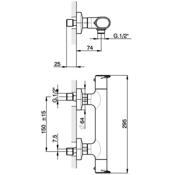 смеситель для душа cisal lineaviva lvt0101021