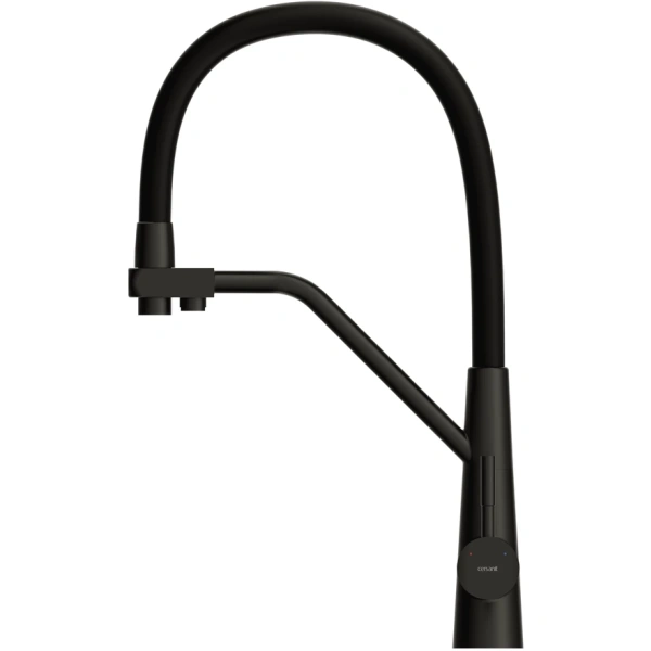 смеситель для кухни cersanit vivo a68218 с подключением к фильтру, гибким изливом, черный матовый