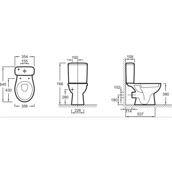 бачок для унитаза jacob delafon patio etb212-00 цвет белый