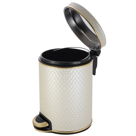 мусорное ведро 3л, бежевый золото geralis romb v-nclg-m