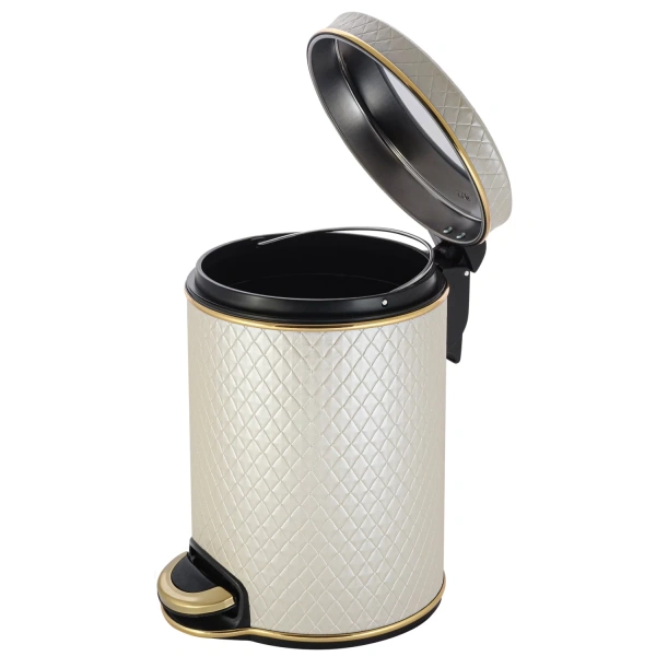 Мусорное ведро 3л, бежевый золото Geralis Romb V-NCLG-M